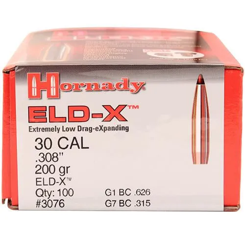 30 Caliber Bullets - 200 Grains, Boat Tail, ELD-X, Per 100