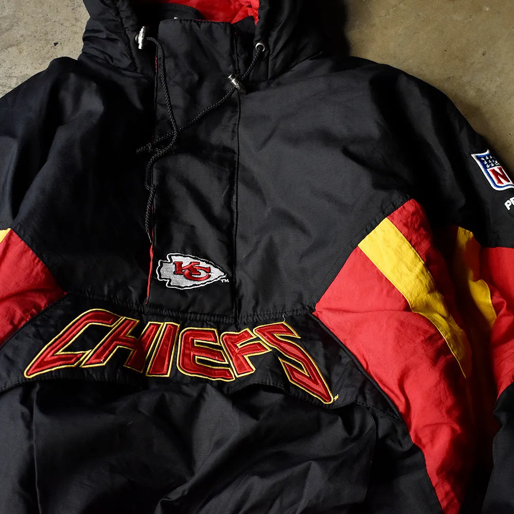 80's STARTER NFL “Kansas City Chiefs” 中綿入り ナイロン アノラックパーカー 231226