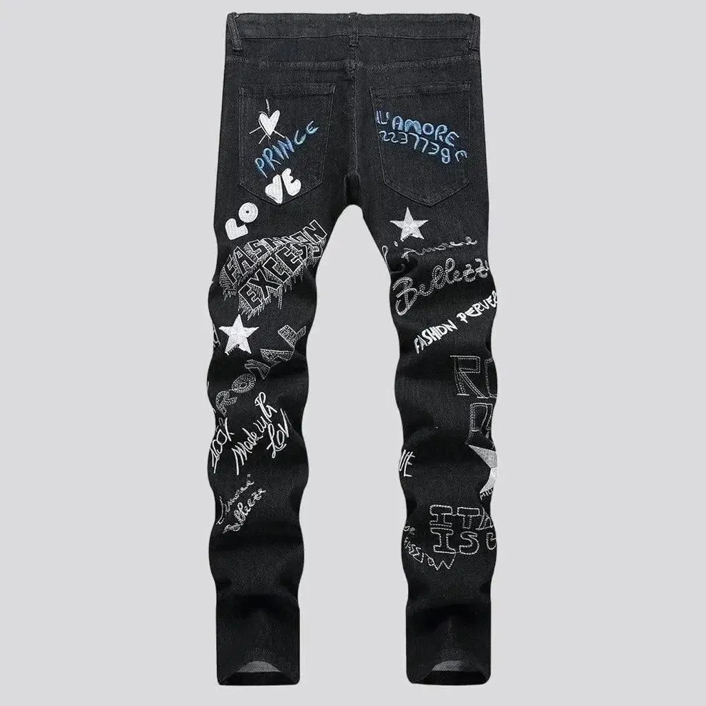 All-over-print men's y2k jeans