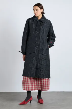 aubrey quilted coat- black bows