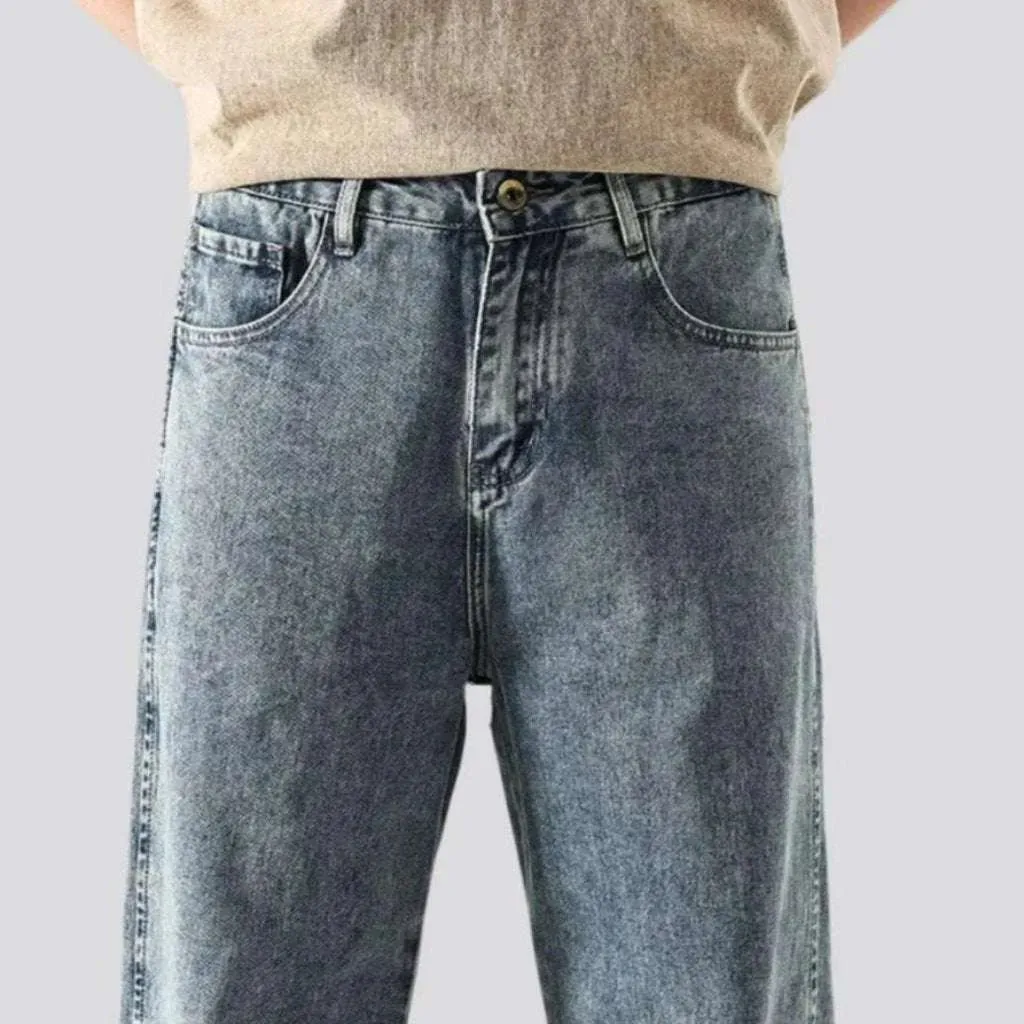 Baggy men's stonewashed jeans