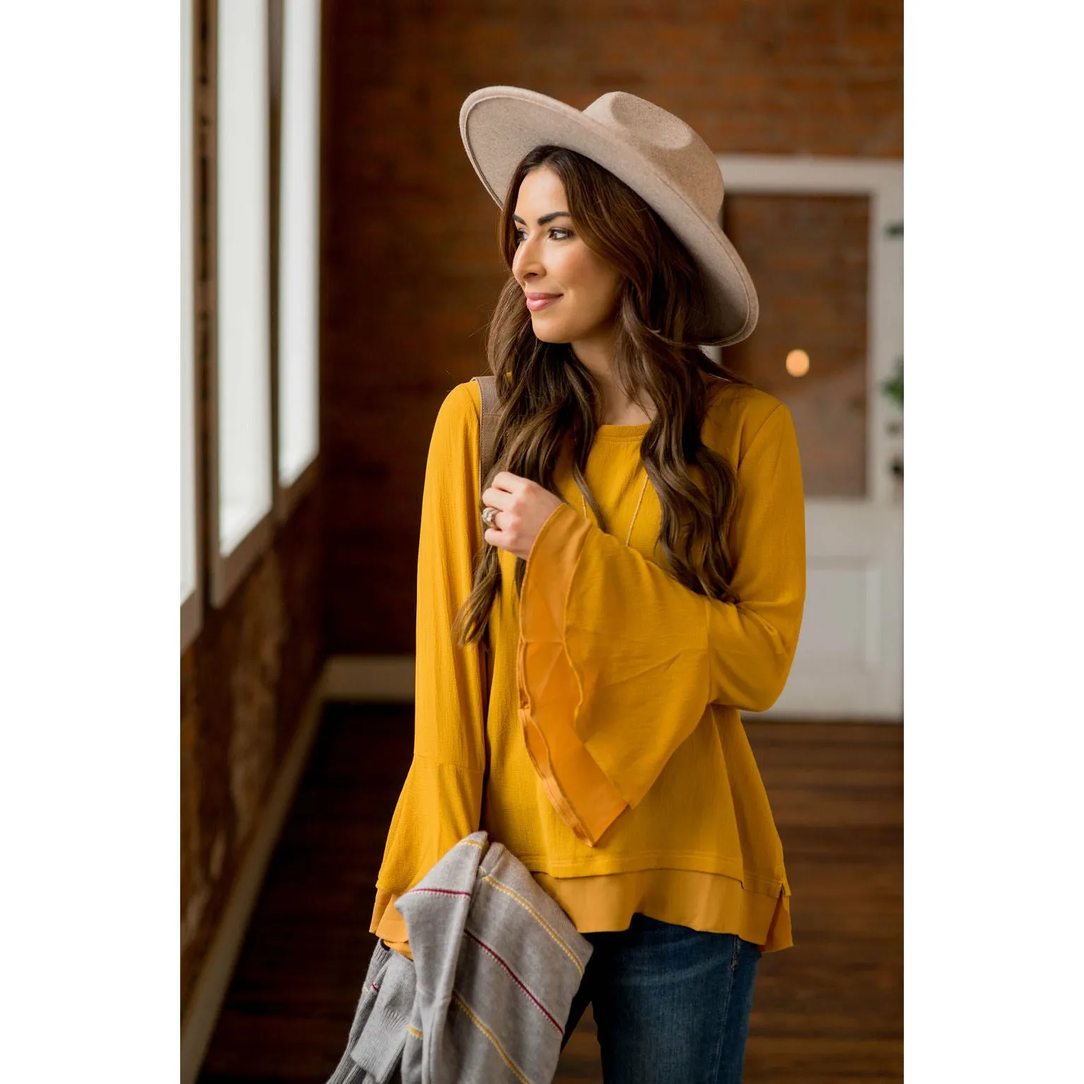 Basic Bell Sleeve Blouse