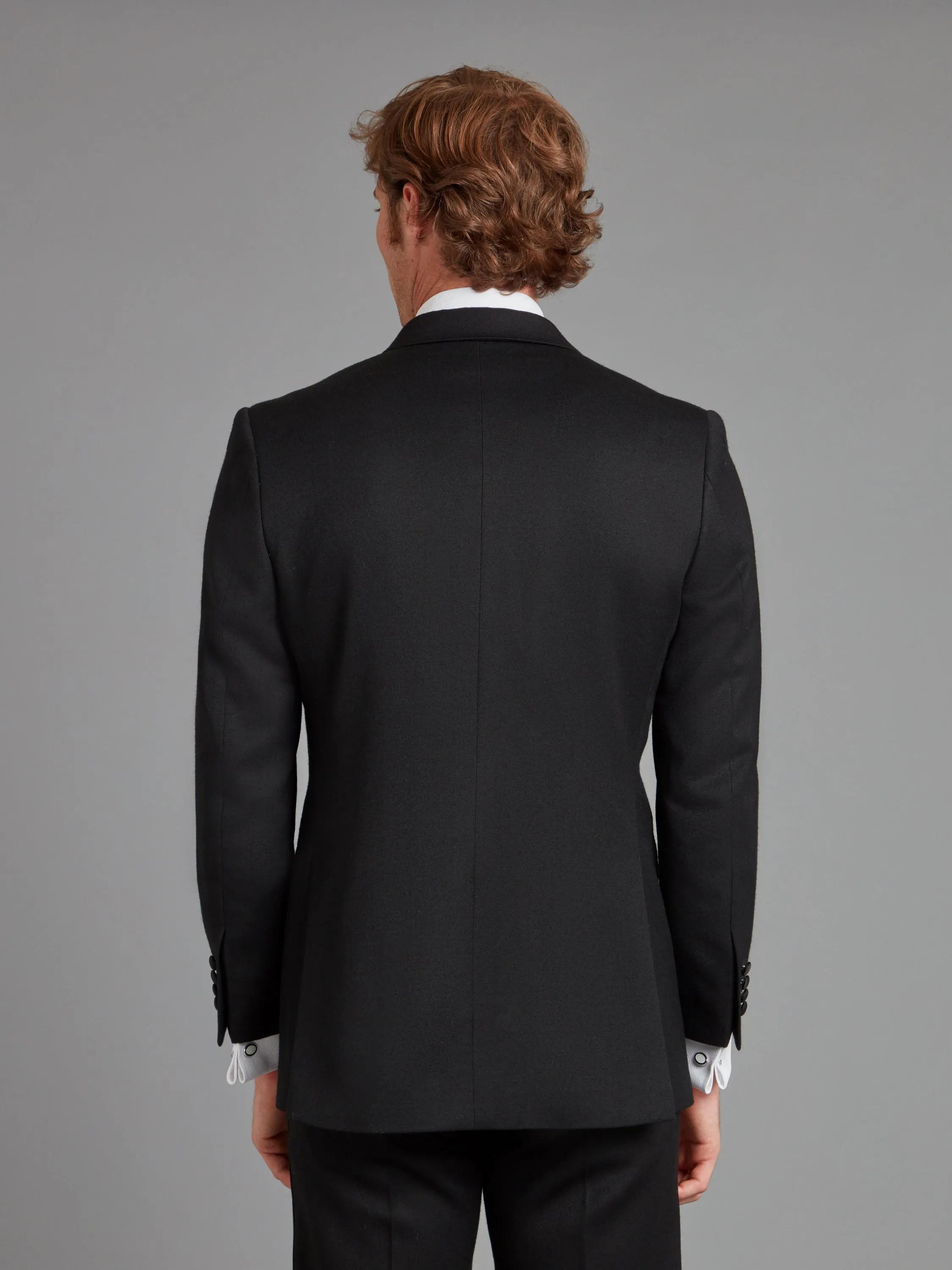 Beaufort Tuxedo Jacket - Black Barathea