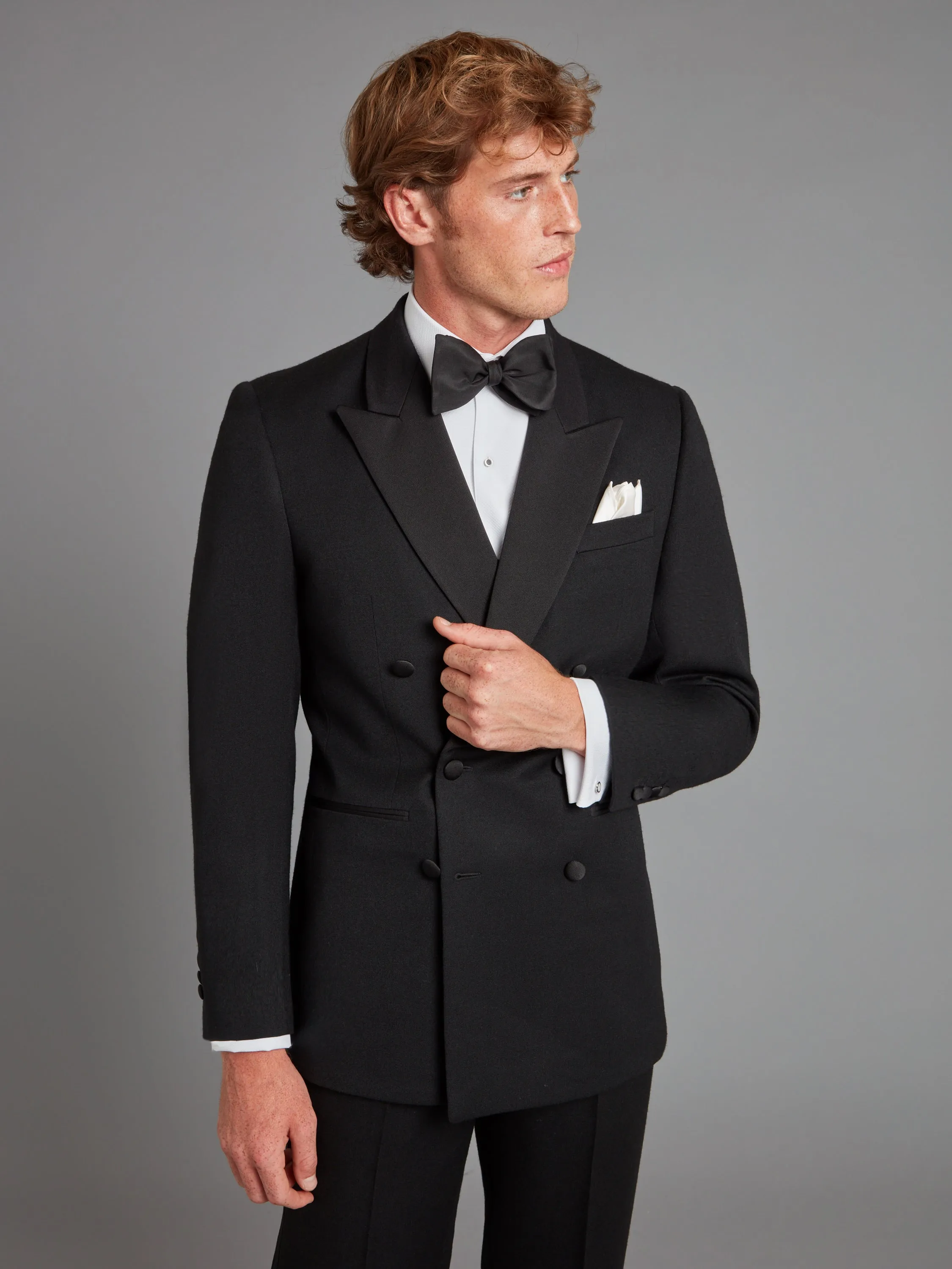 Beaufort Tuxedo Jacket - Black Barathea