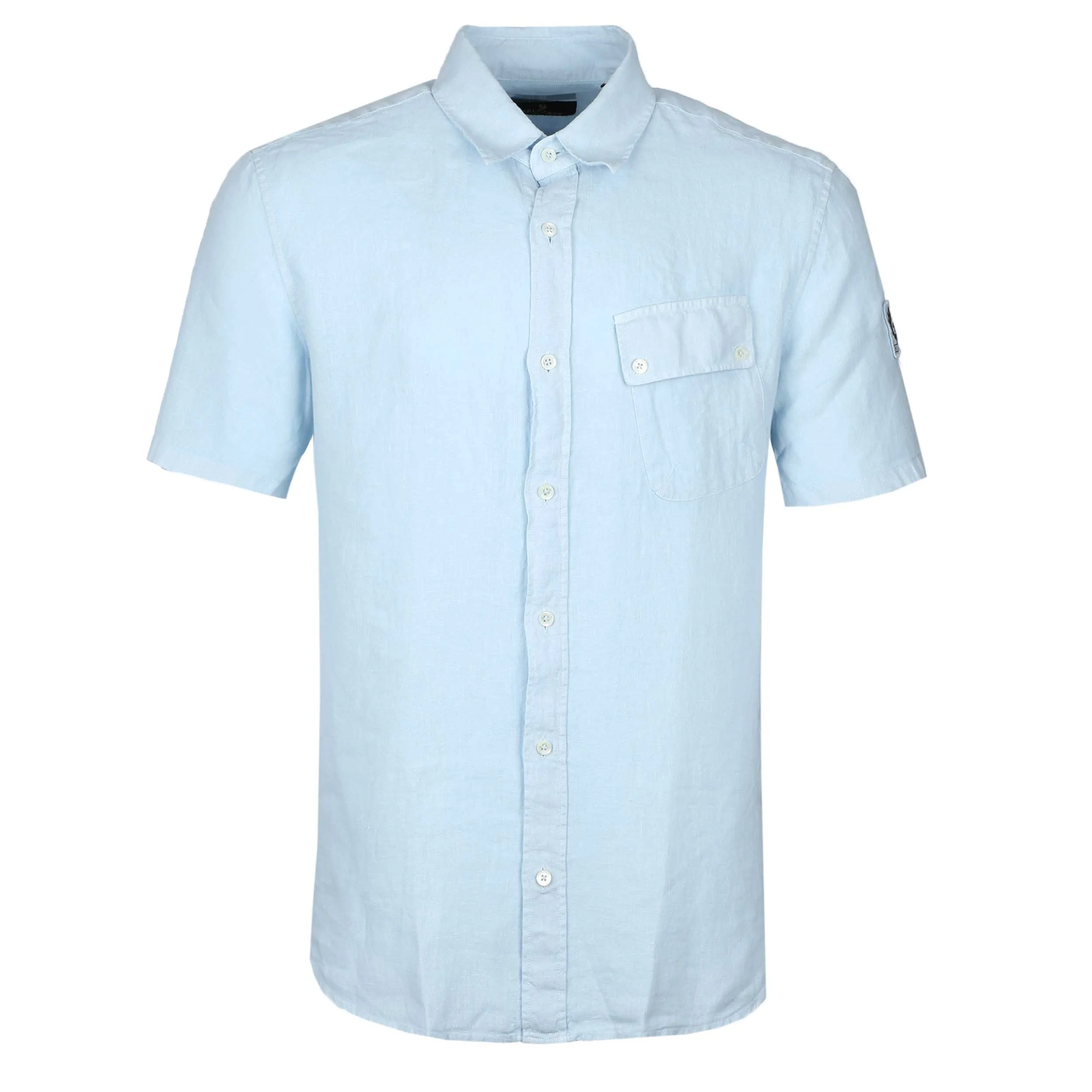 Belstaff Linen Pitch SS Shirt in Sky Blue