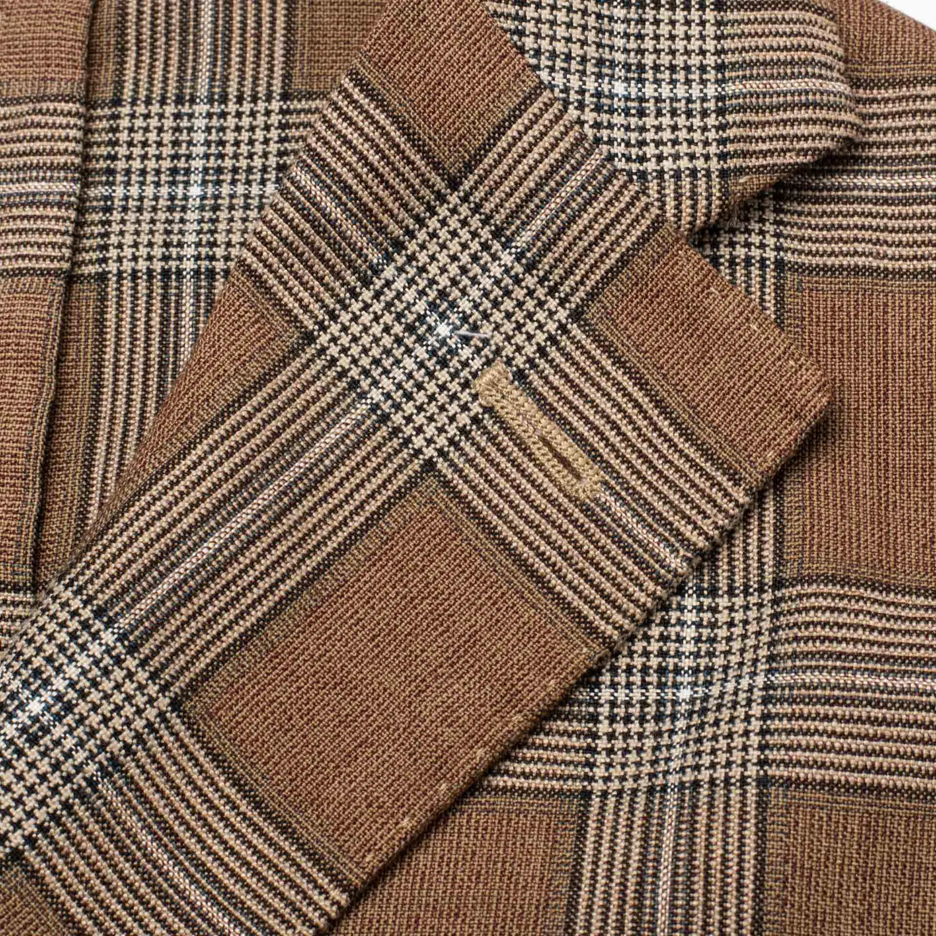 BOGLIOLI "K. Jacket" Brown Plaid Wool-Silk-Linen Soft Jacket EU 48 NEW US 38