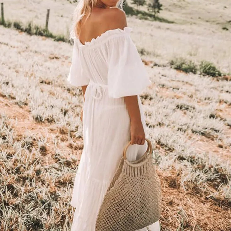 Classic Summer Boho White Dress