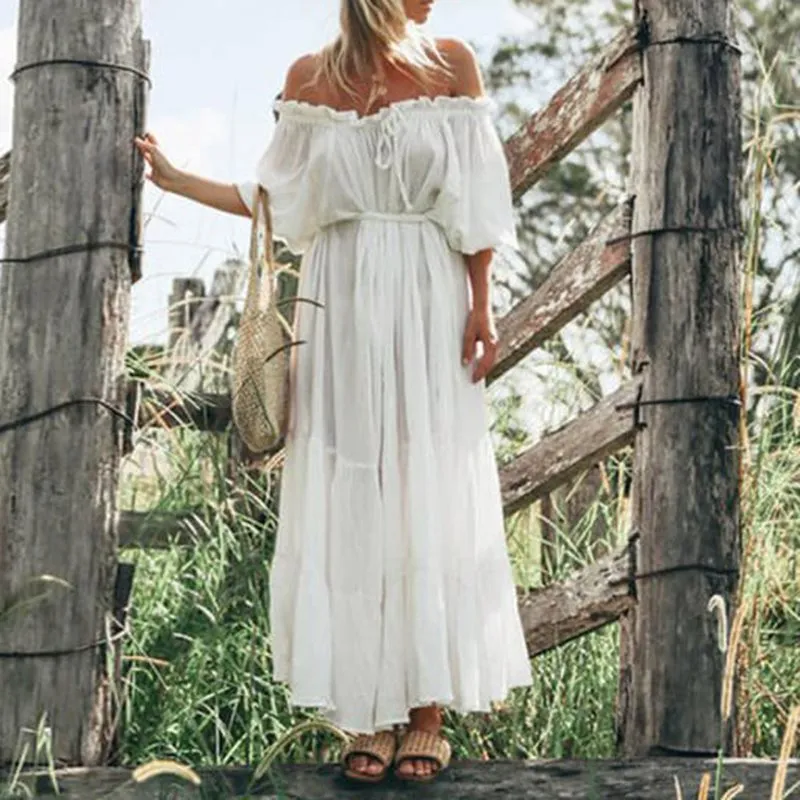 Classic Summer Boho White Dress