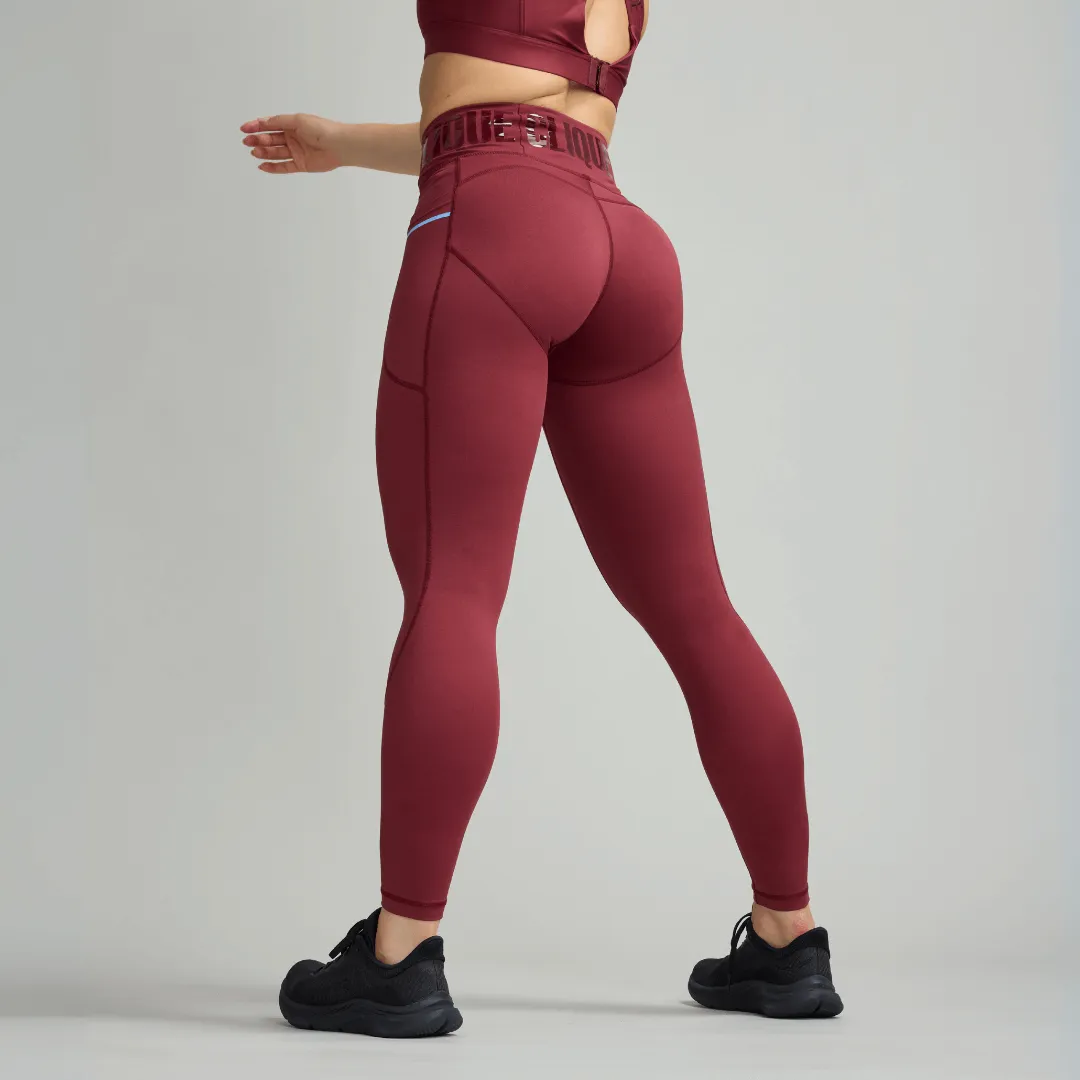 CLQ Power Compression Tights - Oxblood