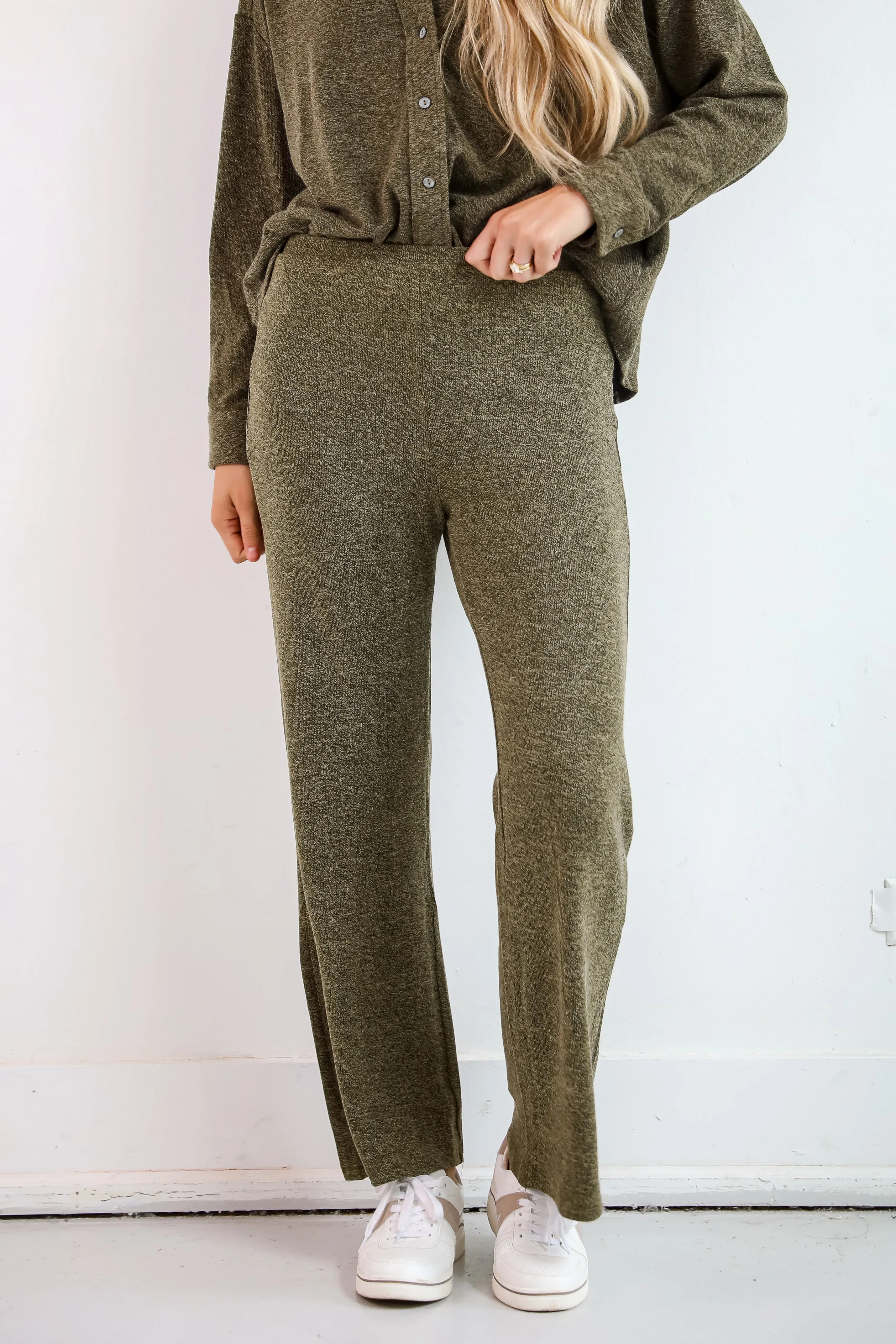 Coveted Coziness Olive Knit Pants