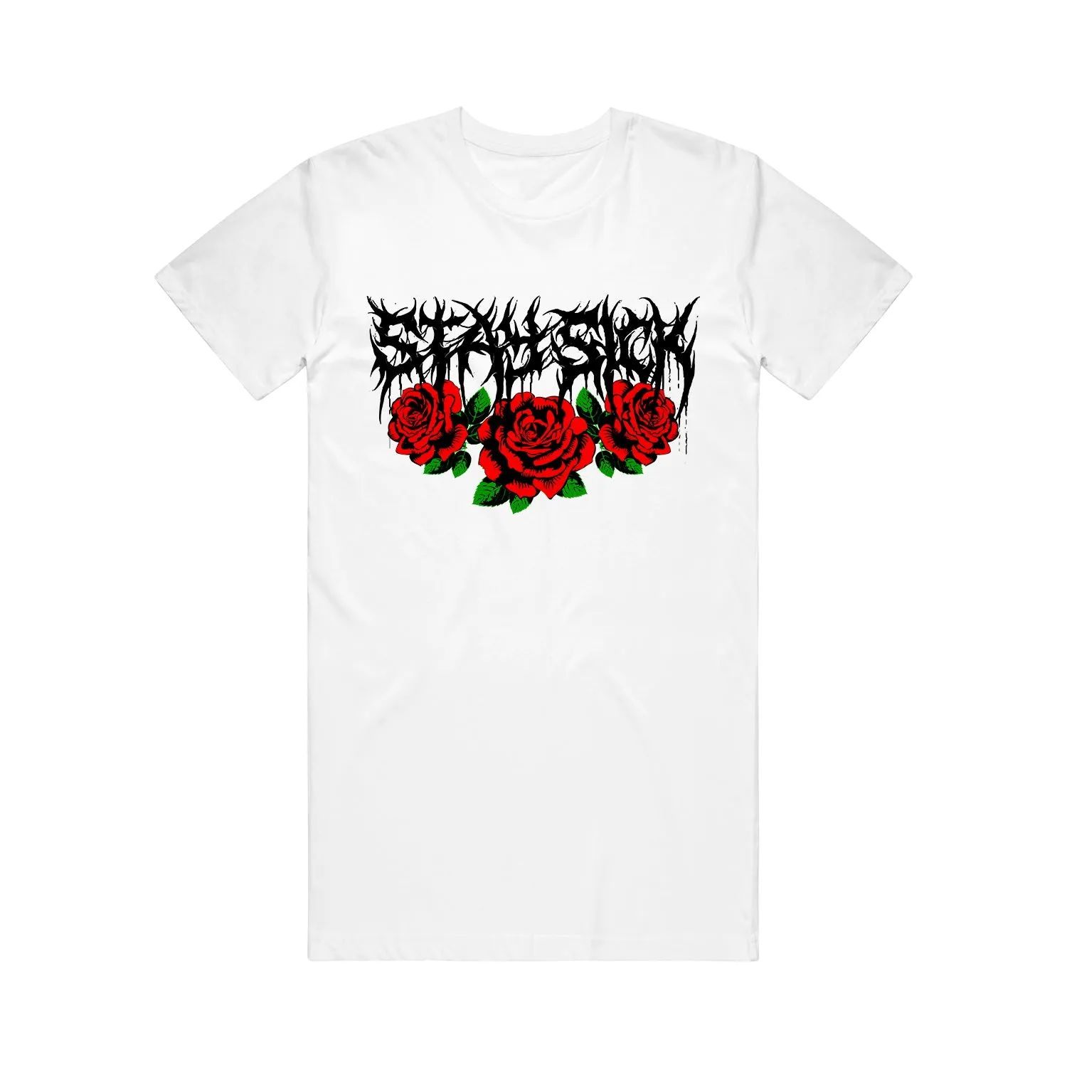 Death Metal Roses Tall White T-Shirt