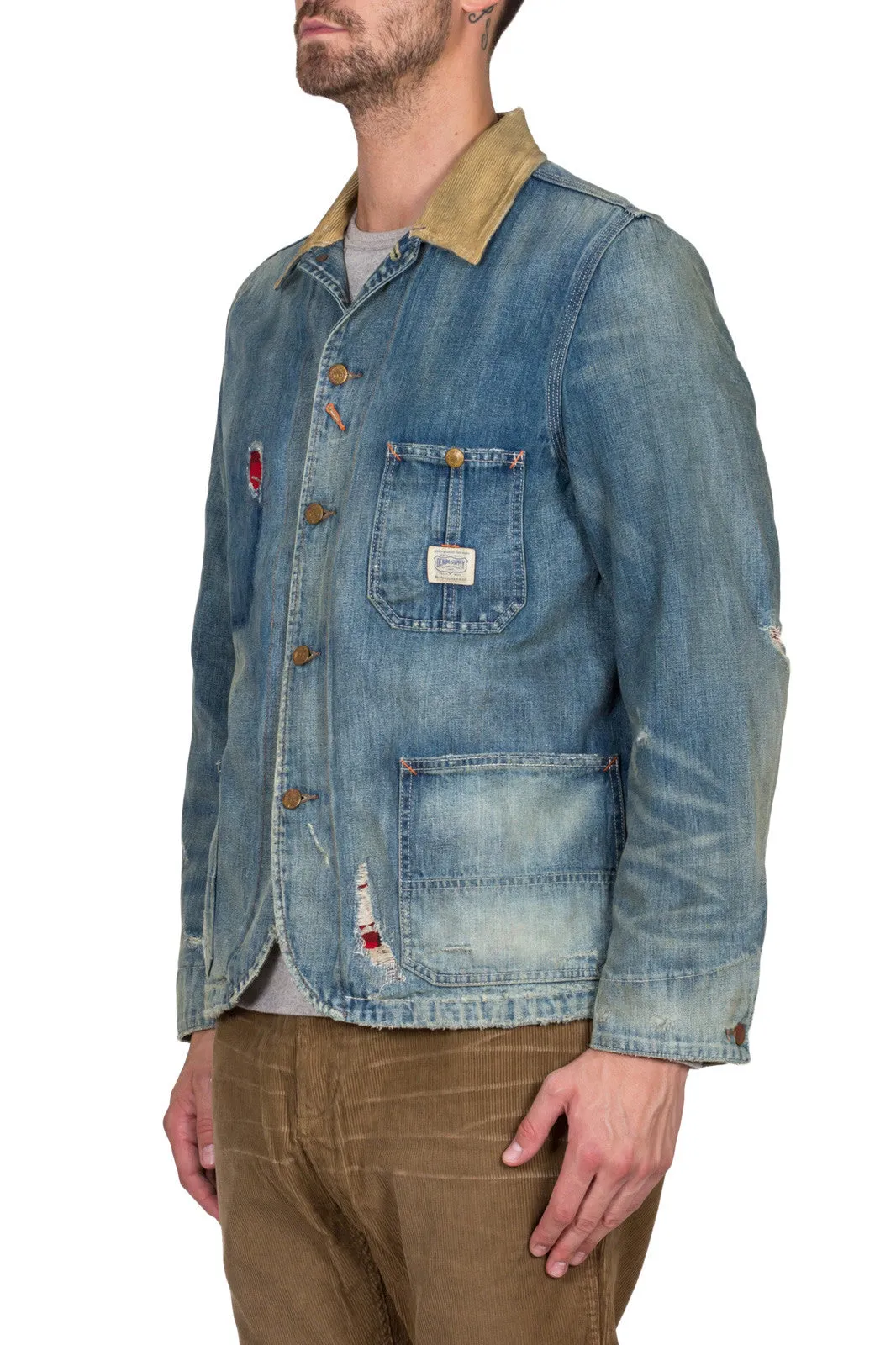 Distressed Denim Chore Jacket