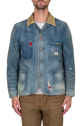 Distressed Denim Chore Jacket