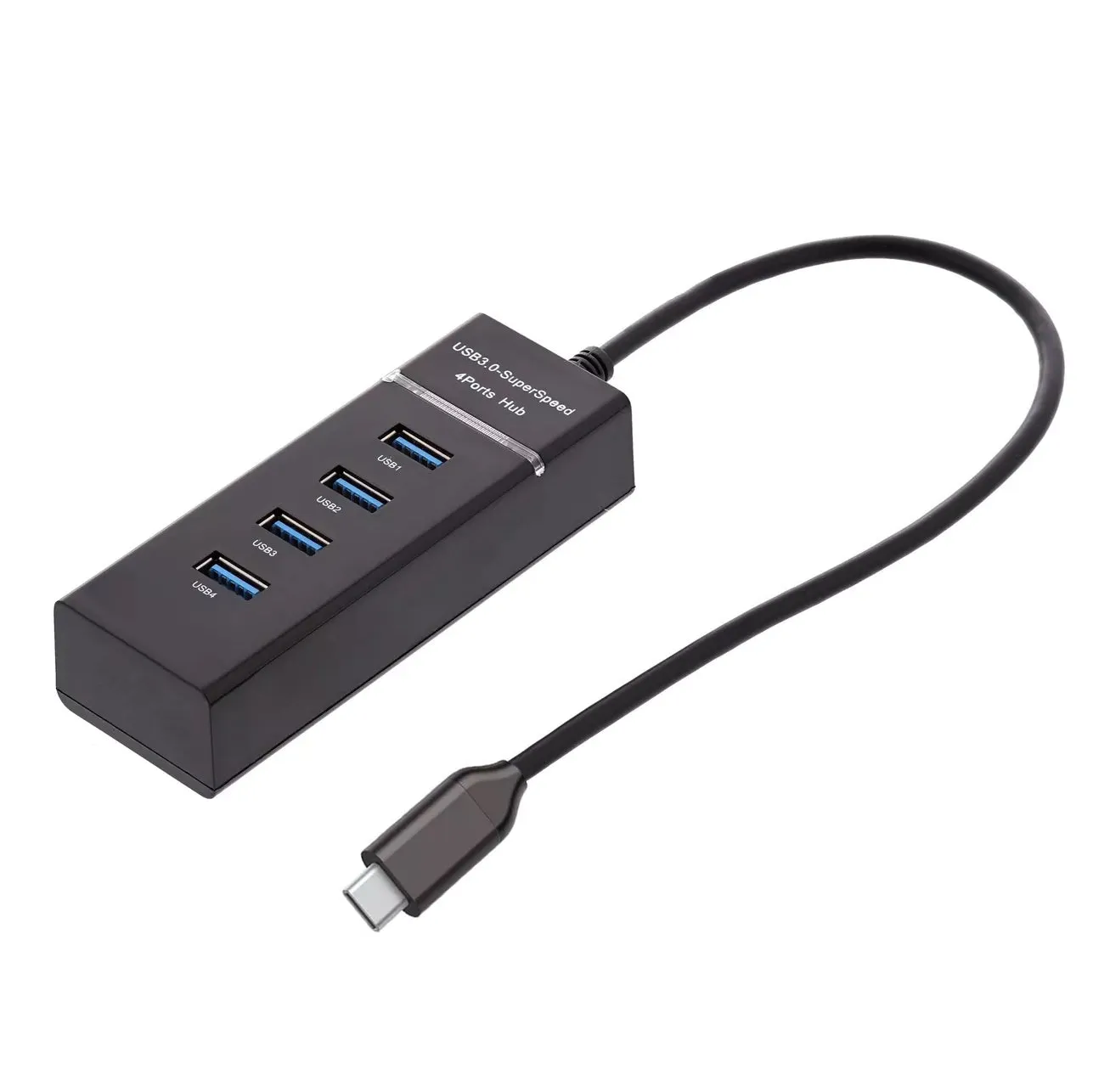 Ematic EUSB340 USB 3.1 Type-C to 4 Port USB Hub (Black)