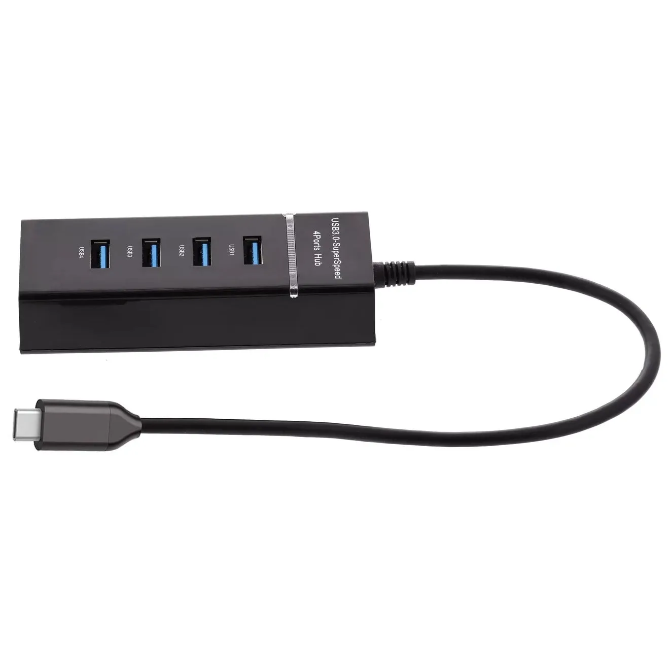 Ematic EUSB340 USB 3.1 Type-C to 4 Port USB Hub (Black)