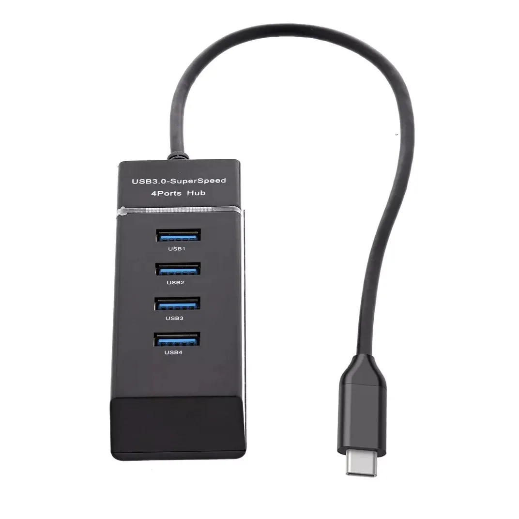 Ematic EUSB340 USB 3.1 Type-C to 4 Port USB Hub (Black)