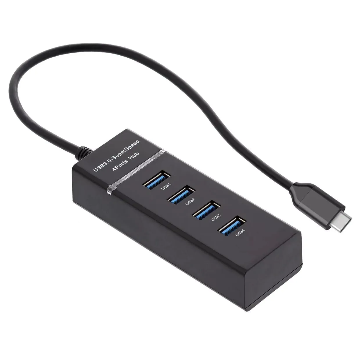 Ematic EUSB340 USB 3.1 Type-C to 4 Port USB Hub (Black)