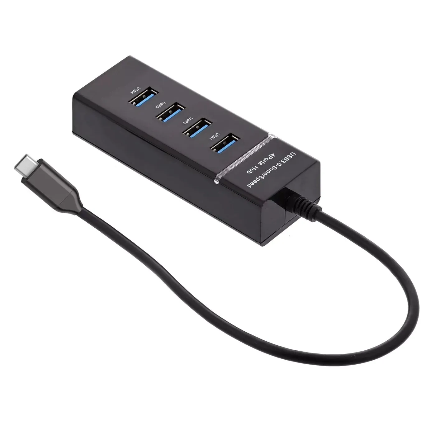 Ematic EUSB340 USB 3.1 Type-C to 4 Port USB Hub (Black)