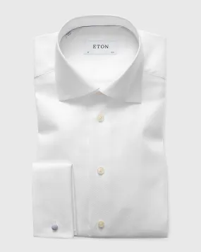 ETON 306079312001 WHITE TEXTURED TWILL CONTEMPORARY FC SHIRT