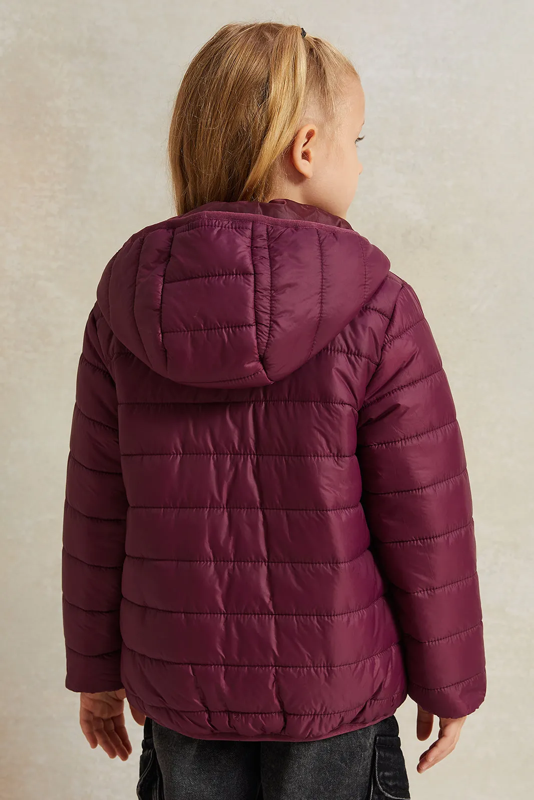 Girl Burgundy Hooded Jacket