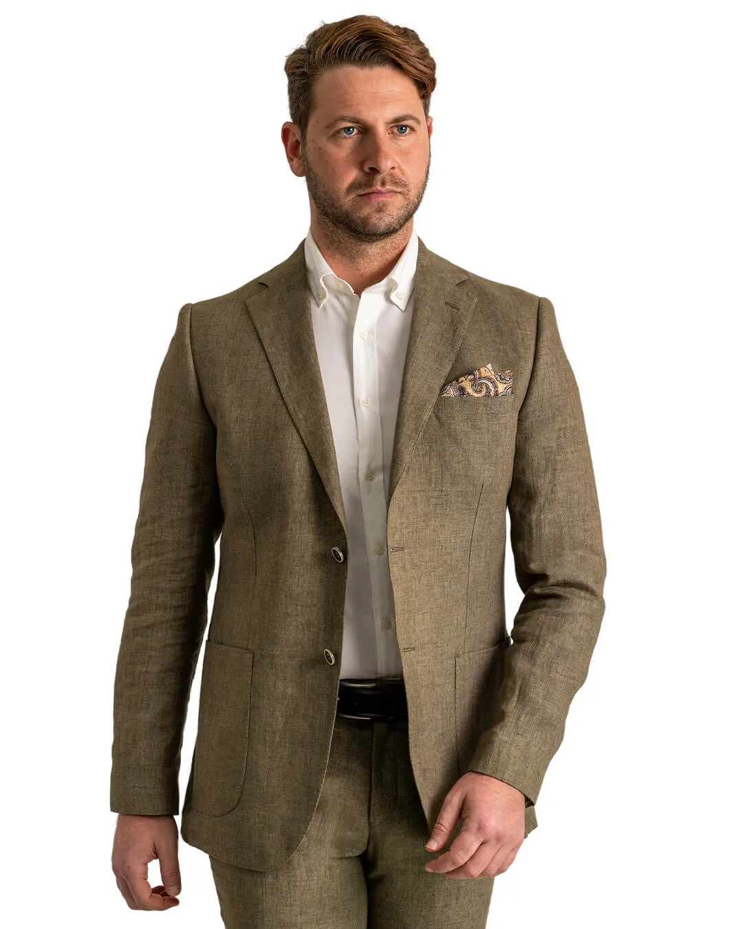 Green Italian Delave Linen Jacket