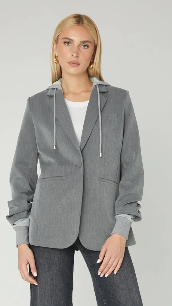 JS71 Brandi Jacket Grey Silver Pinstripe