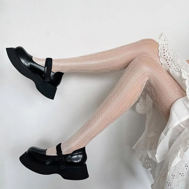 Lace fishnet solid tights