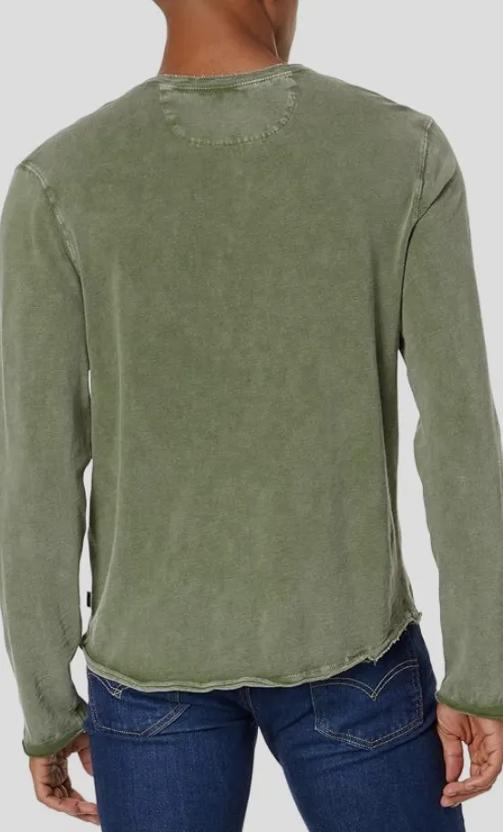 Lucky Brand MEN Weekend Slub Jersey Long Sleeve Henley Shirt