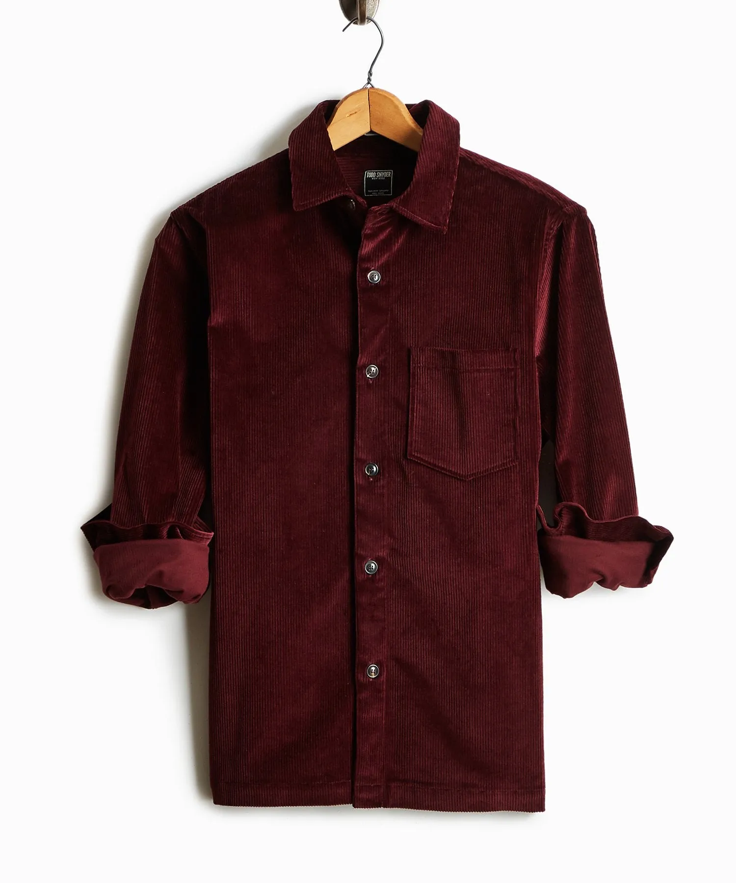 Made in New York Corduroy Shirt Jacket in Burgundy