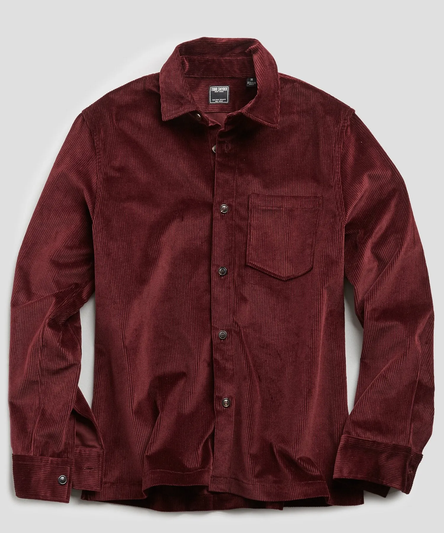 Made in New York Corduroy Shirt Jacket in Burgundy