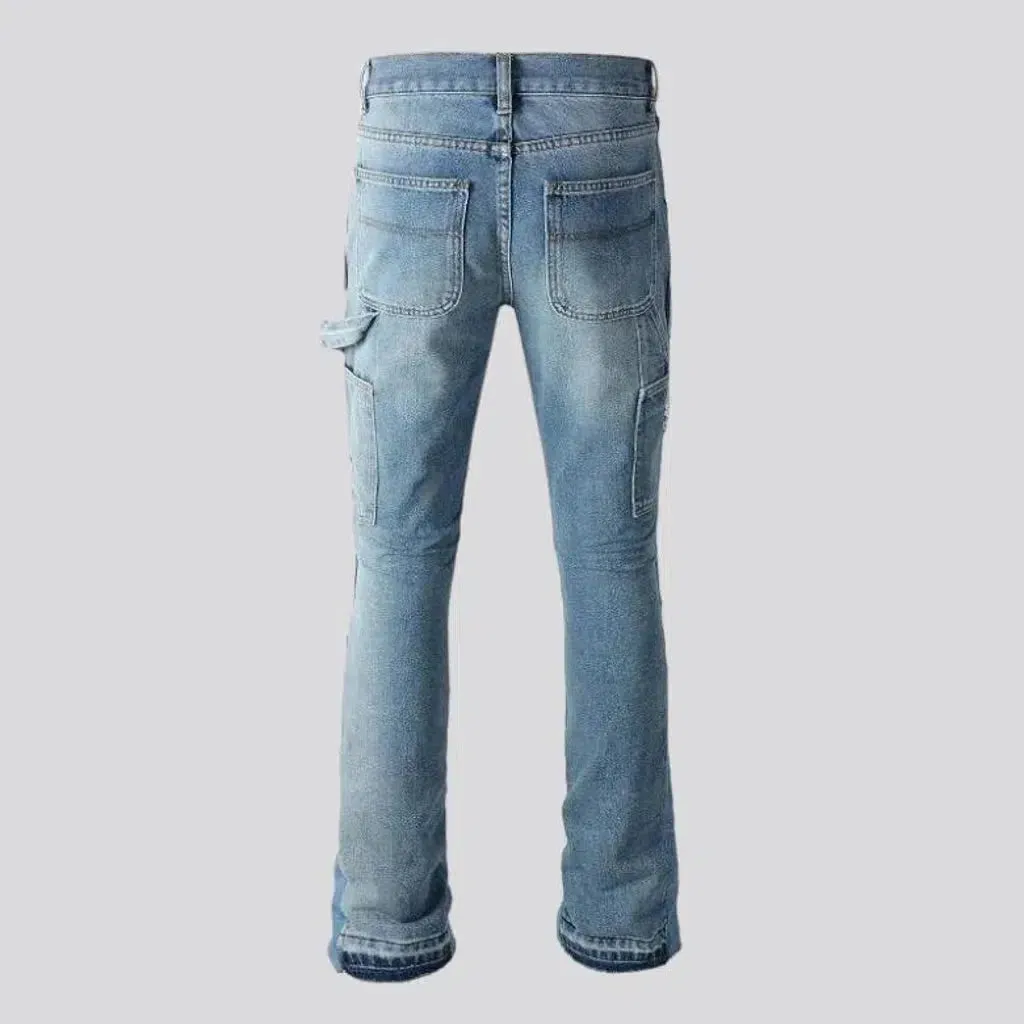 Men's color-block jeans