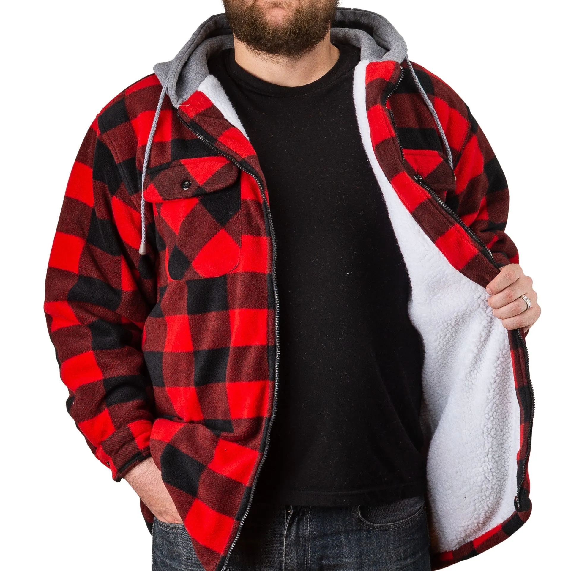 Men's Sherpa Lined Plaid Jacket