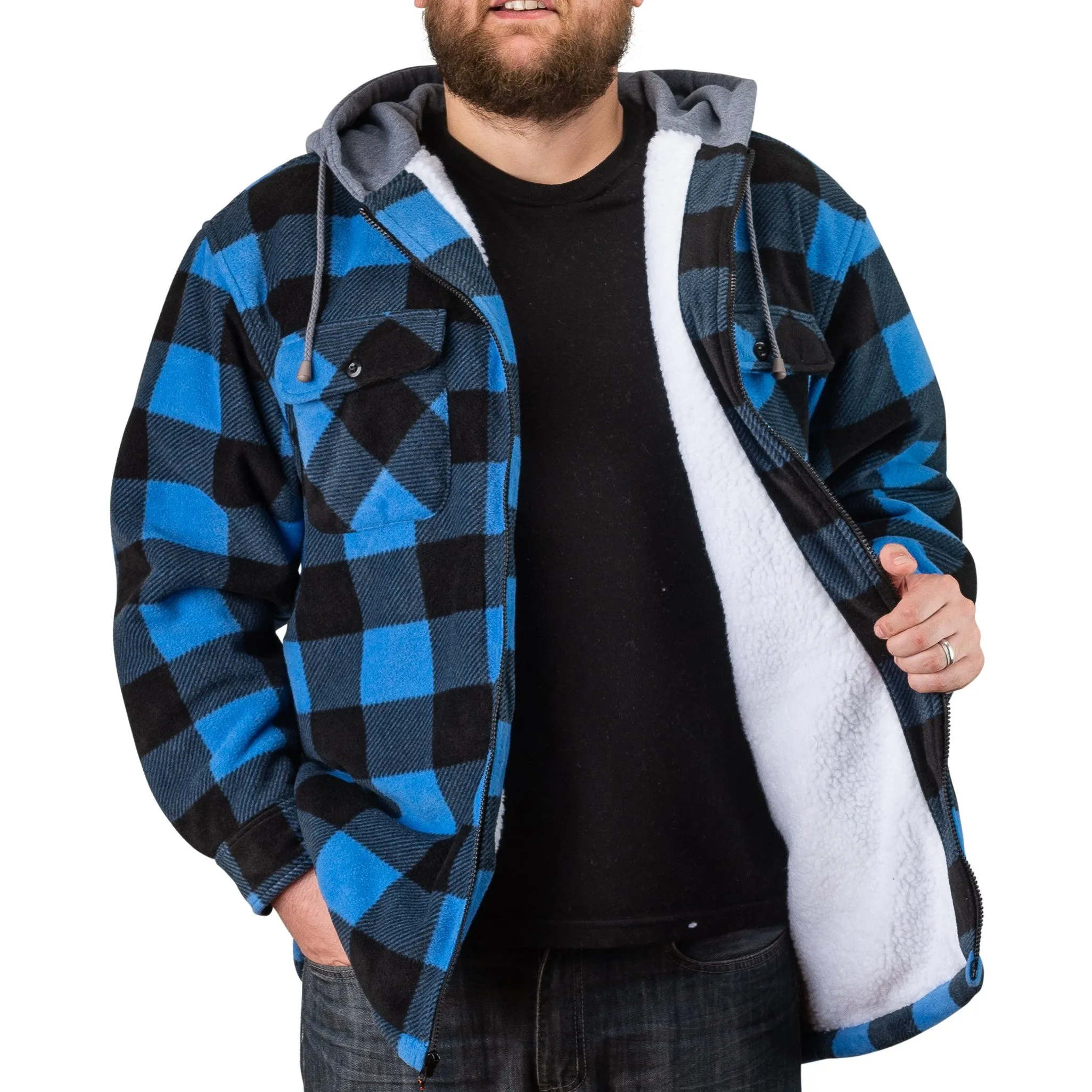 Men's Sherpa Lined Plaid Jacket