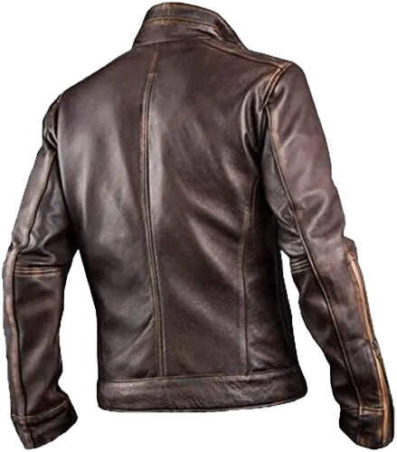 Men's Vintage Cafe Racer Xmen Slim Fit Brown Motorcycle Genuine Leather Jacket