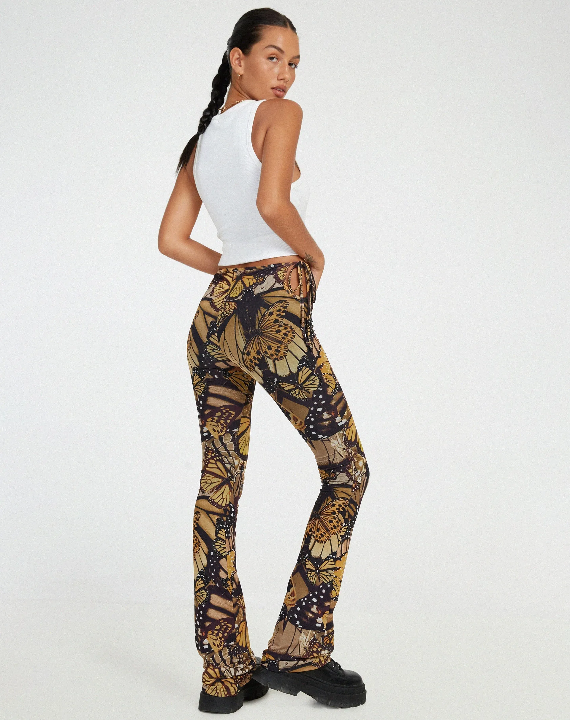 Mileri Flare Trousers in Butterfly Gold