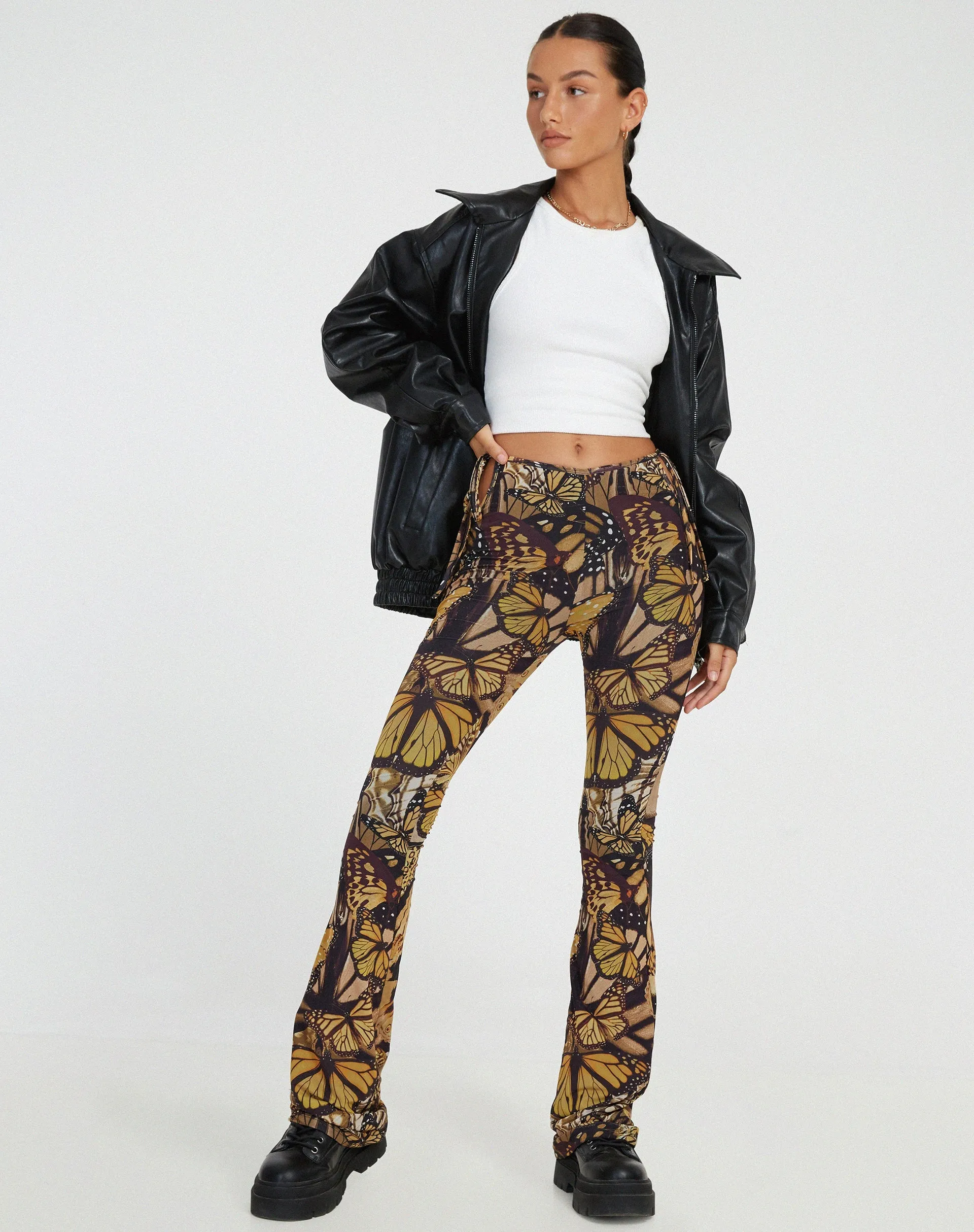 Mileri Flare Trousers in Butterfly Gold