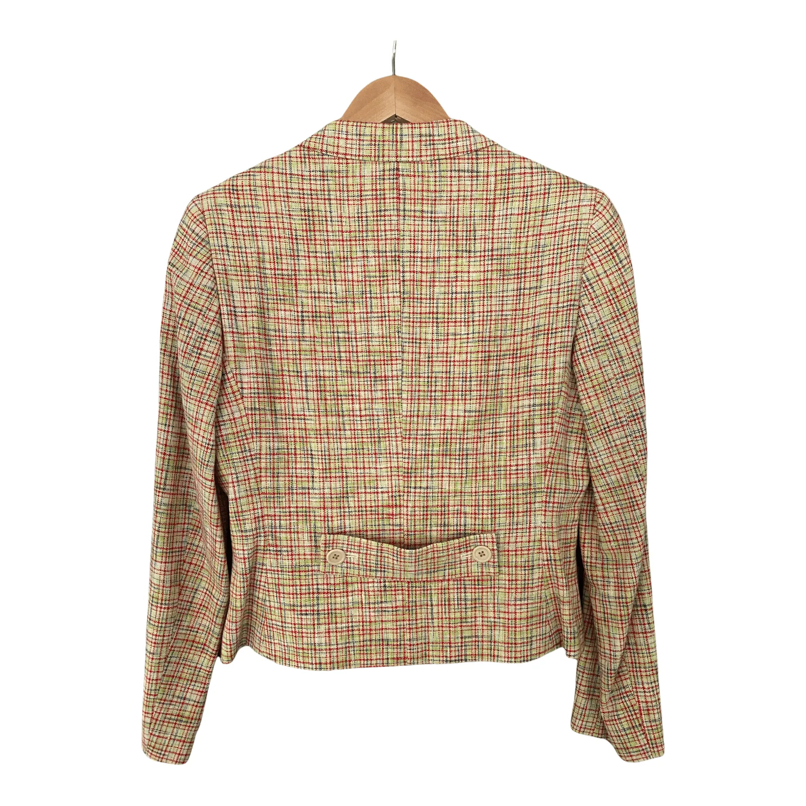 Mulberry Roger Saul Label Wool and Linen Mix Jacket Red Check UL SIze 8