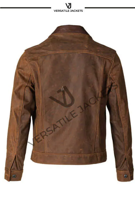 Nubuck Cowhide Leather Mechanic's Work Jacket