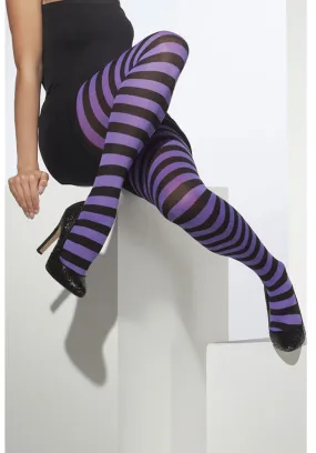 Opaque Tights, Purple & Black