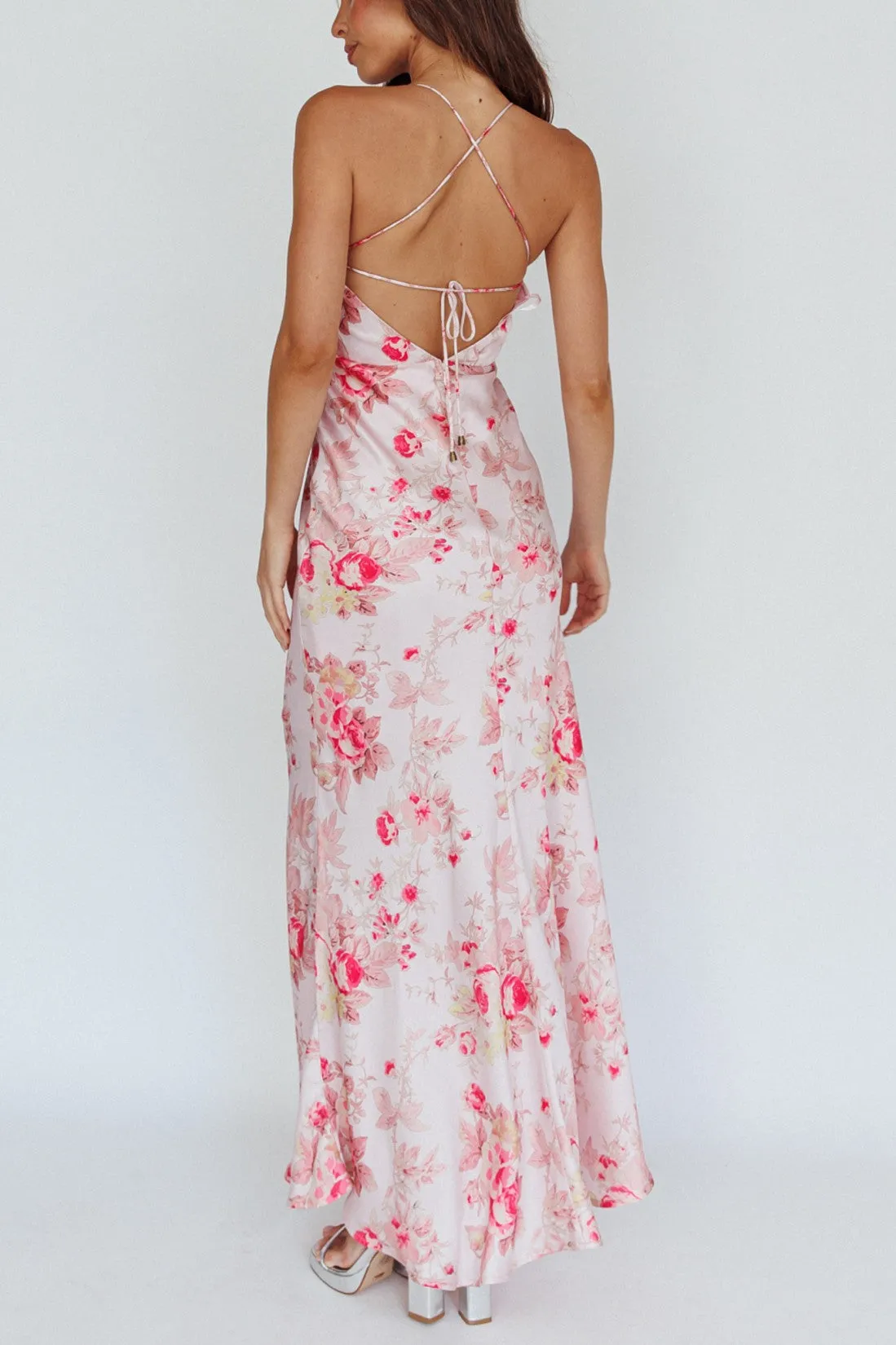 Raegan Crisscross Open Back Floral Maxi Dress