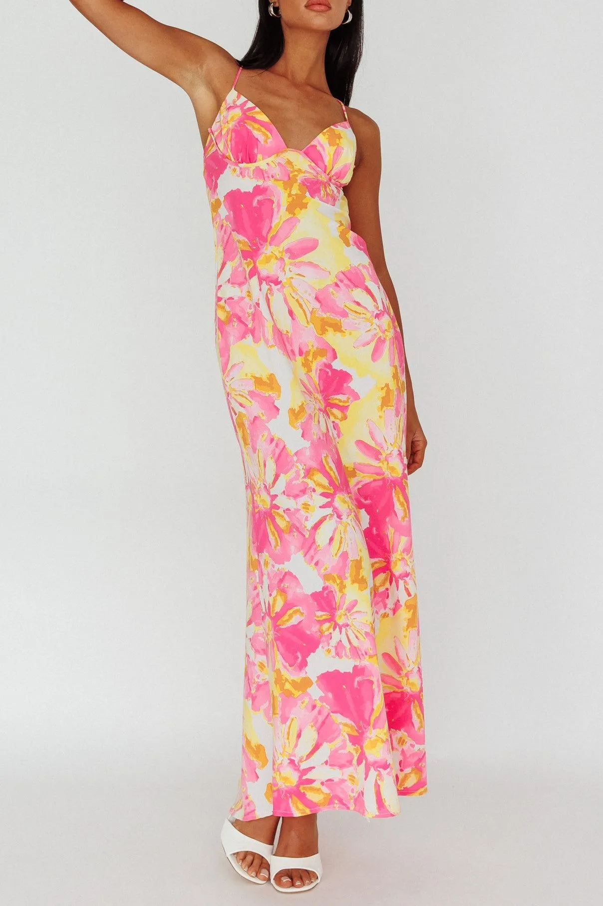 Raegan Crisscross Open Back Floral Maxi Dress