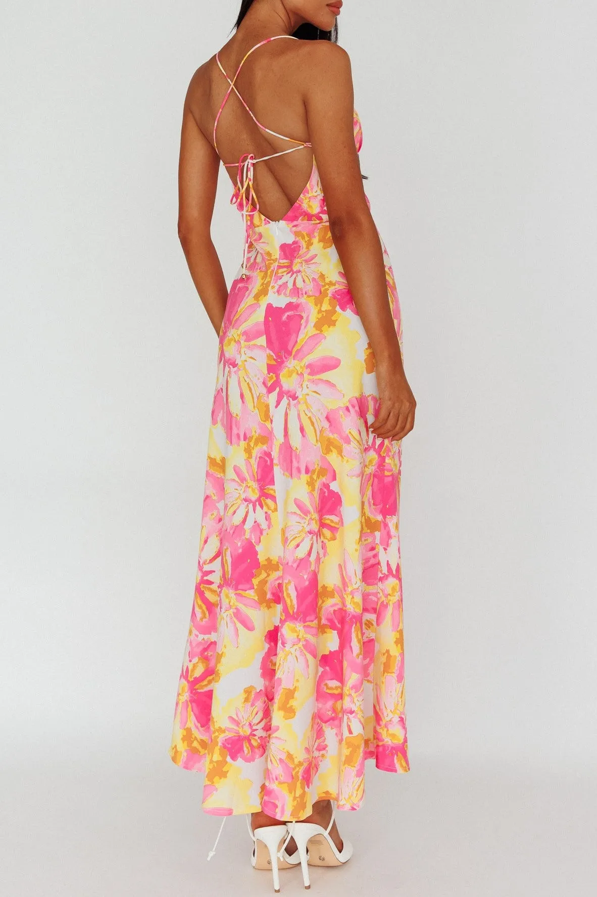 Raegan Crisscross Open Back Floral Maxi Dress