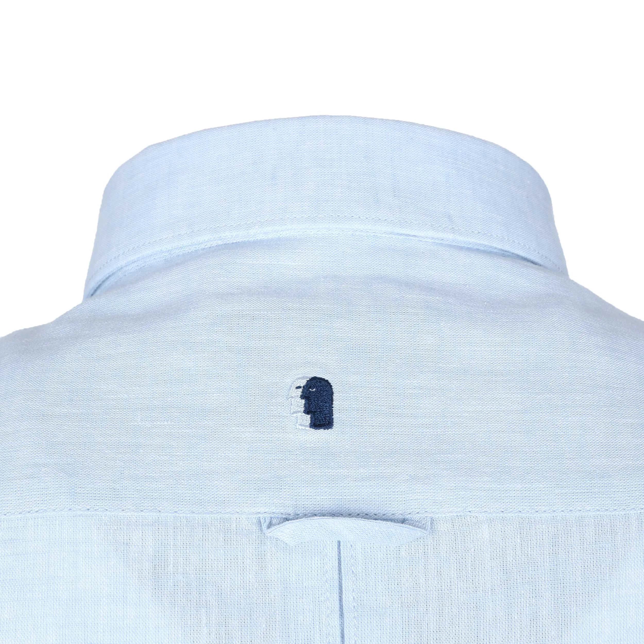 Remus Uomo Linen SS Shirt in Sky Blue