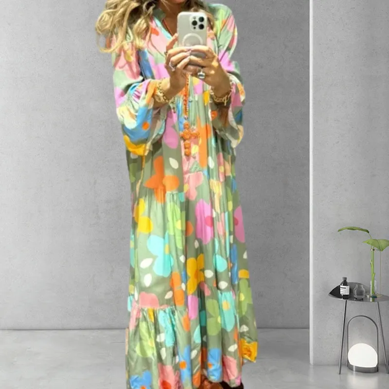 Retro Loose Long-Sleeved Pleated Long Dress✈️Buy 2 free shipping