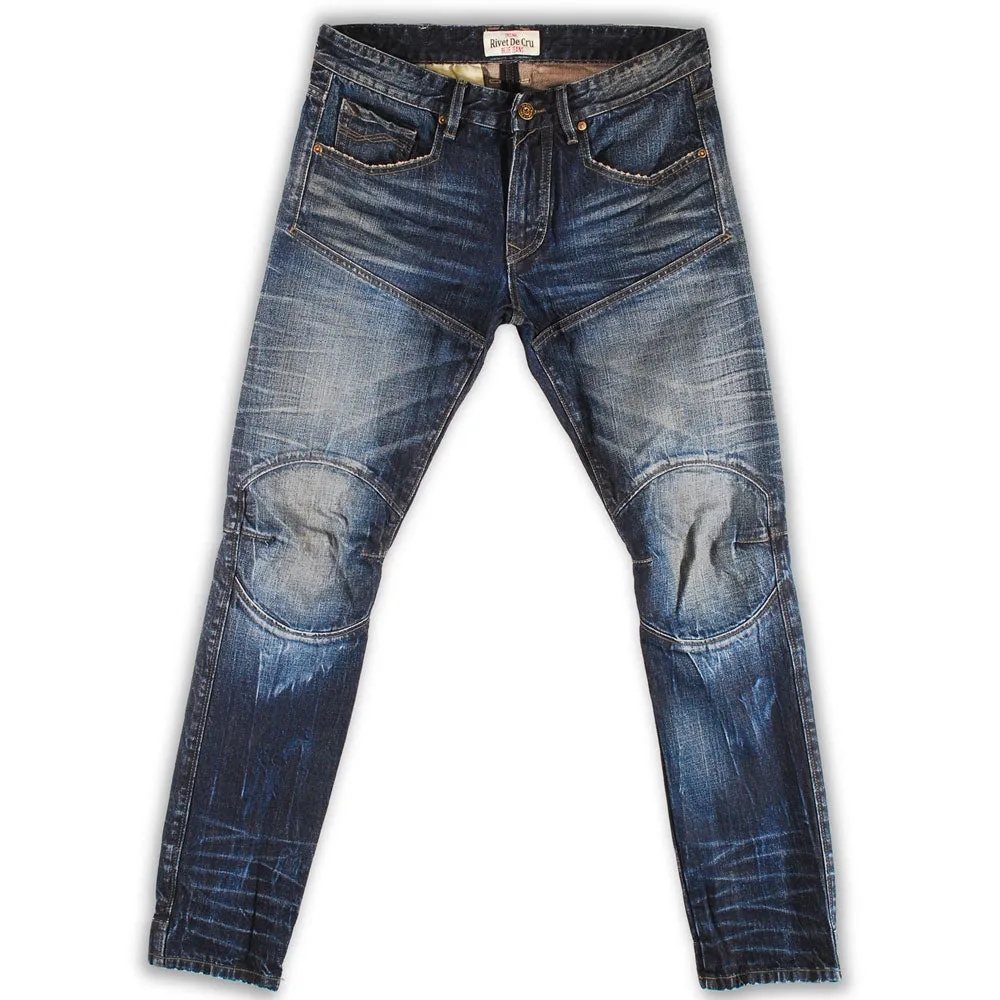 Rivet De Cru Skipper Moto Tapered Jeans Blue