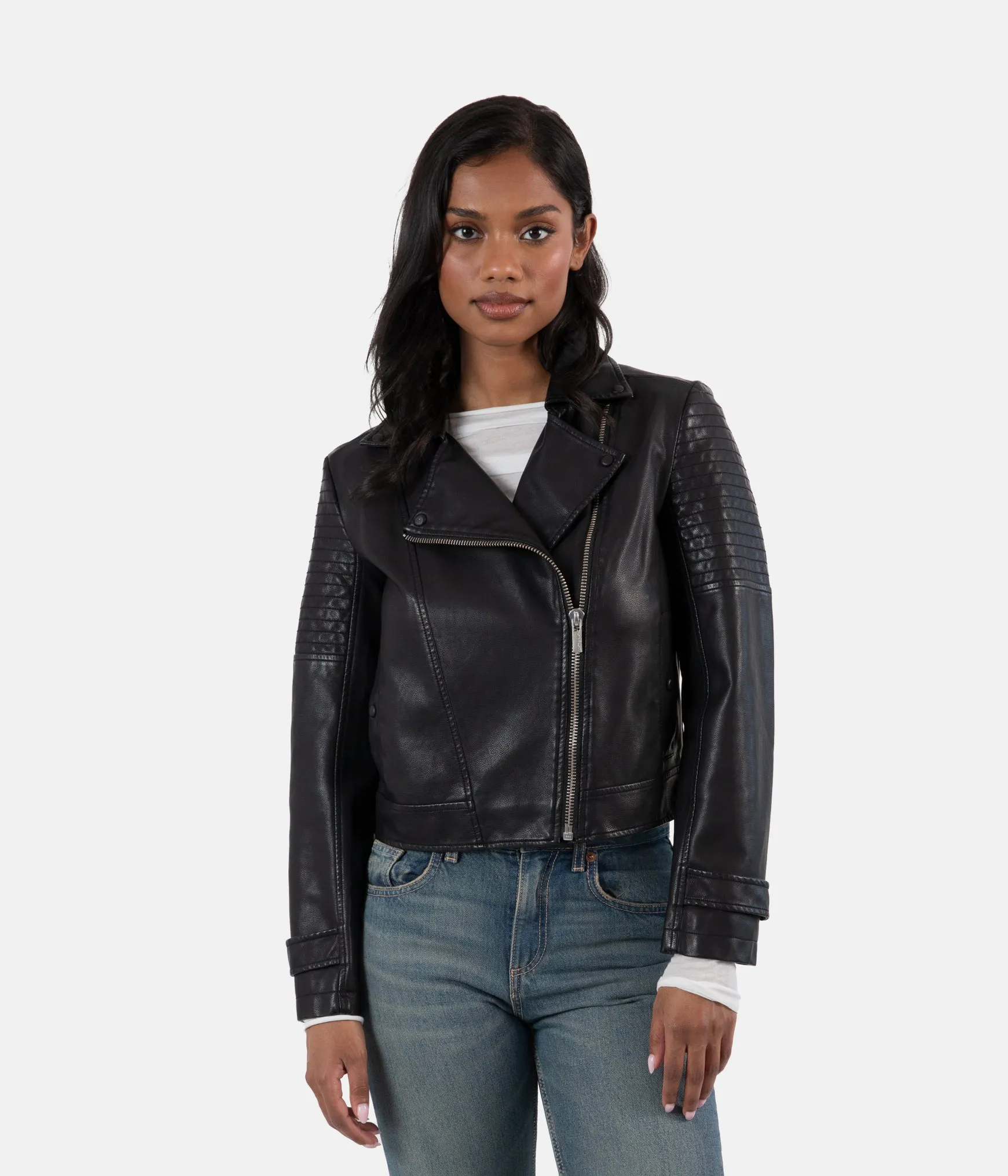 SAVINA Women’s Vegan Moto Jacket