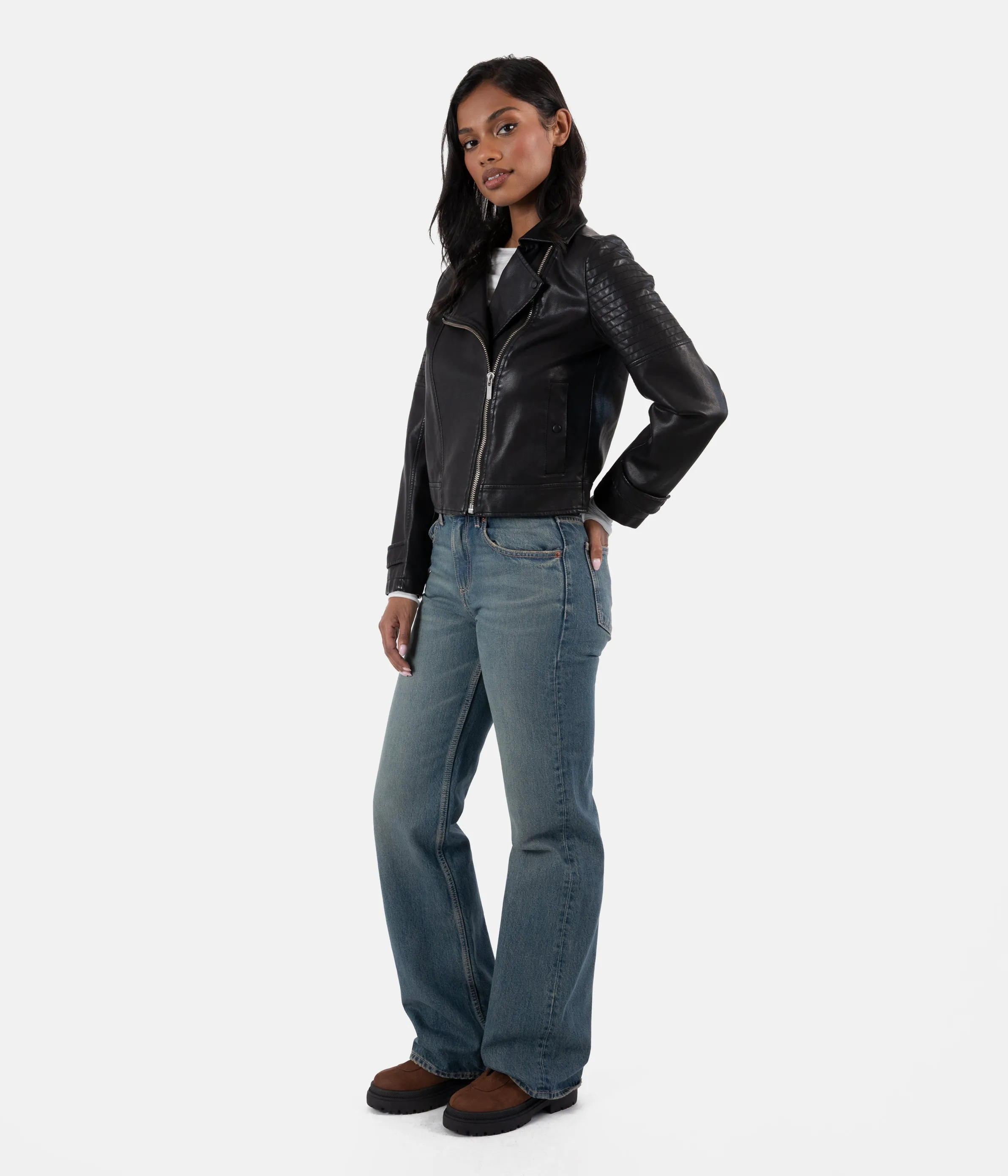 SAVINA Women’s Vegan Moto Jacket