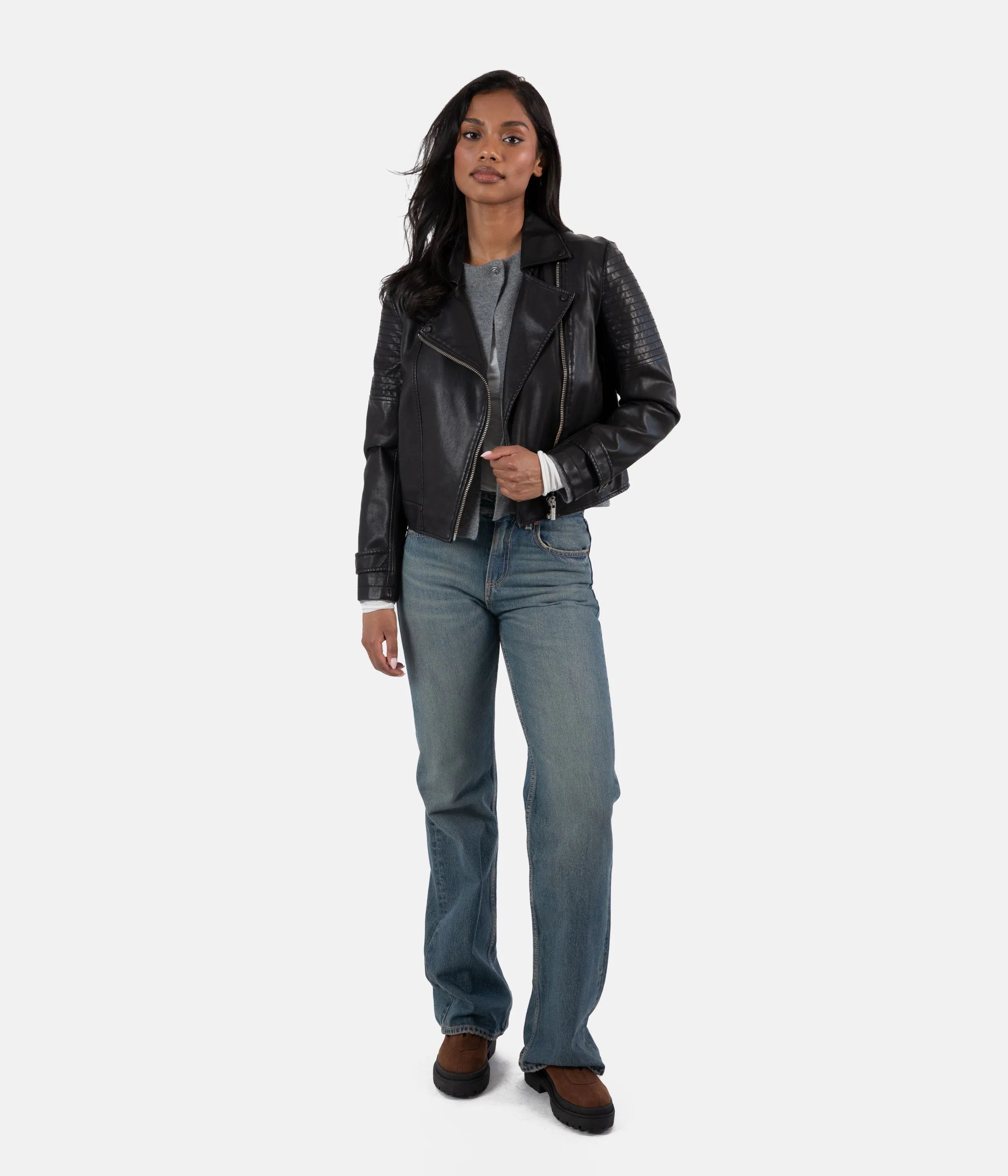 SAVINA Women’s Vegan Moto Jacket