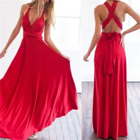 Sexy backless criss cross floor-length dress | evening gowns long prom dress