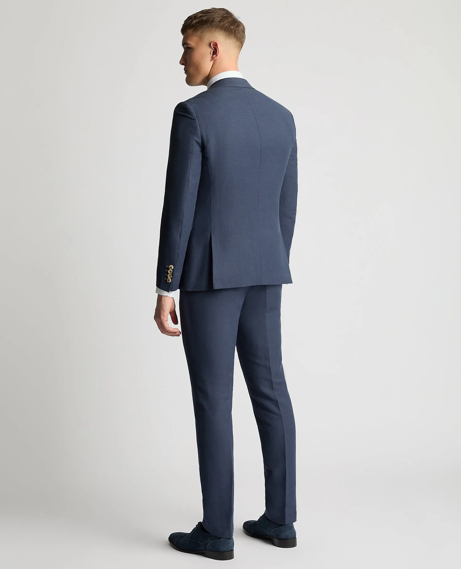 Slim Fit Linen-Blend Suit